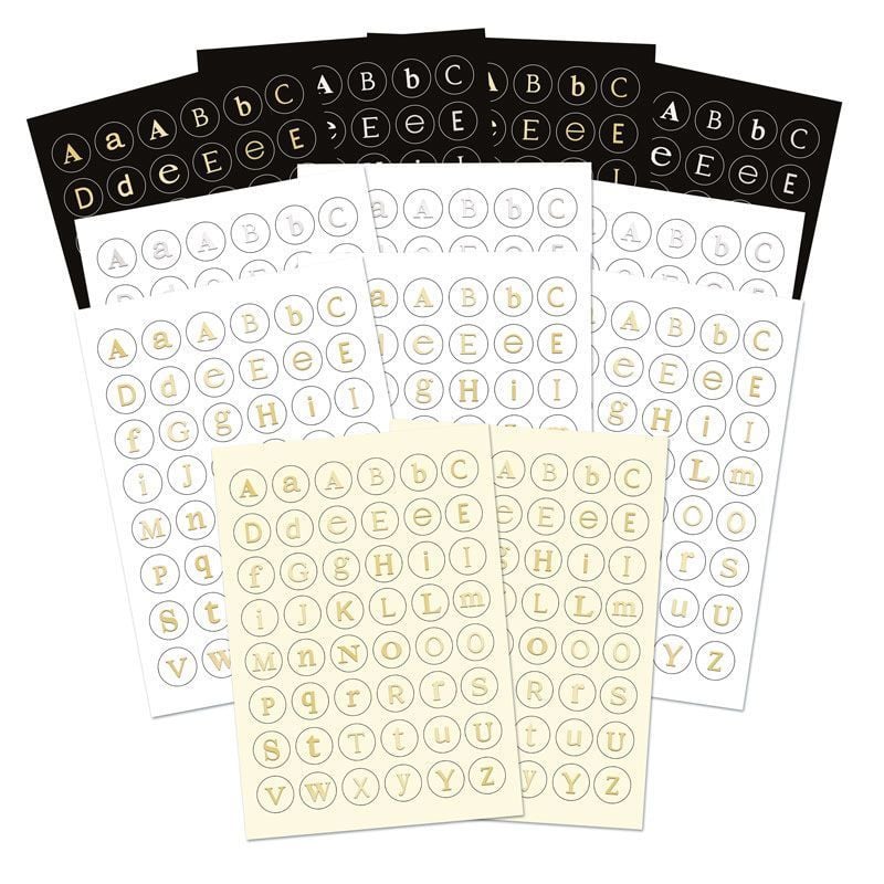 Monedas con letras autoadhesivas Stickables - Colores esenciales-1