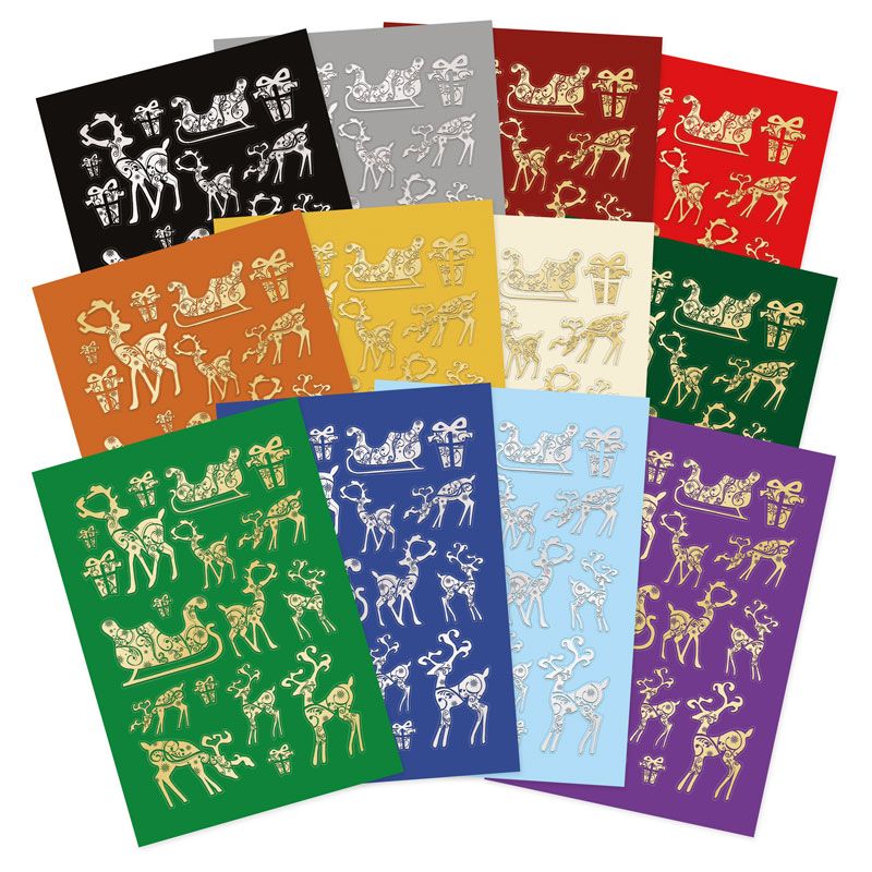 Christmas Stickables Self Adhesive Foiled Reindeer-1