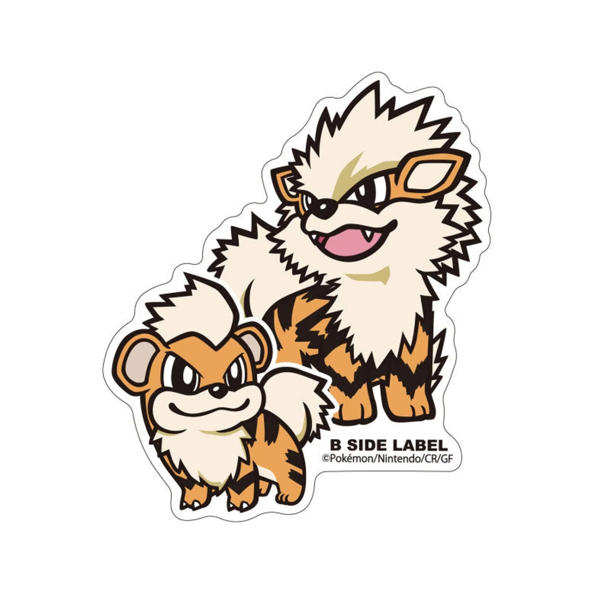Pokémon - Growlith & Arcanine Small Sticker (B-SIDE LABEL)-1