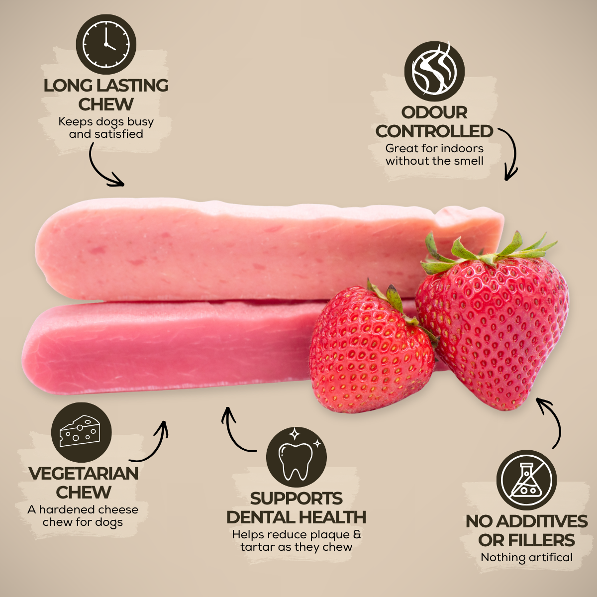 Strawberry Himalayan Yak Chew (MEDIUM)-3