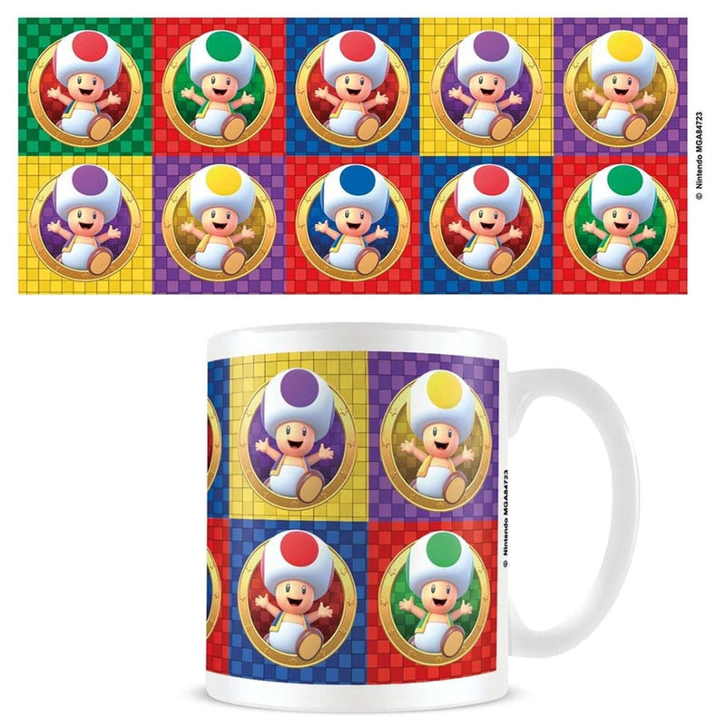 Super Mario Multi Toads White 11oz Mug-1
