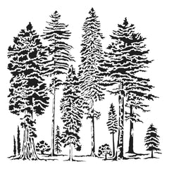 The Crafters Workshop 6x6 Stencil Majestic Forest-1