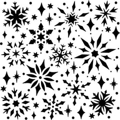 The Crafters Workshop Pochoir 15x15 cm Flocons de neige étincelants-1