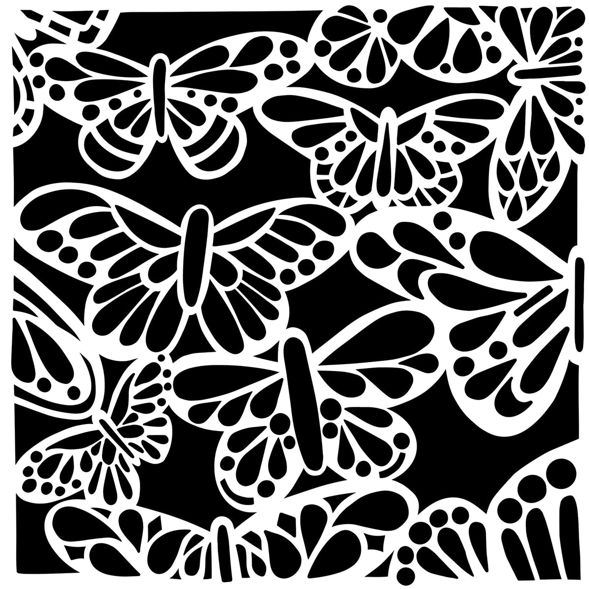 Pochoir Le Crafters Workshop 6x6 Butterfly Bounty
