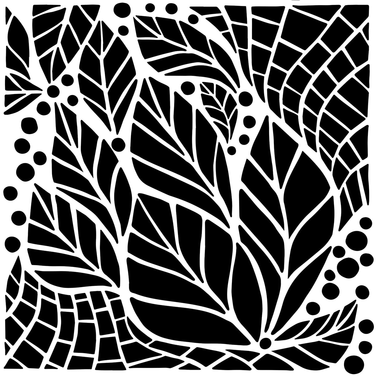 The Crafters Workshop Pochoir 15x15 cm Feuilles Abstraites-1