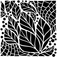 The Crafters Workshop Pochoir 15x15 cm Feuilles Abstraites-1