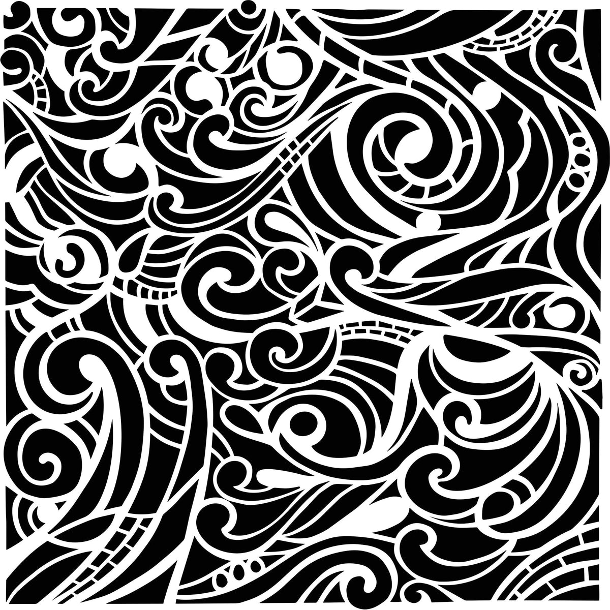 Pochoir The Crafters Workshop 6x6 Swooshes-1