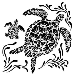 Pochoir 6x6 Les tortues marines The Crafters Workshop-1