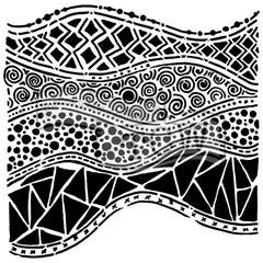 Pochoir The Crafters Workshop 6x6 Crazy Waves-1