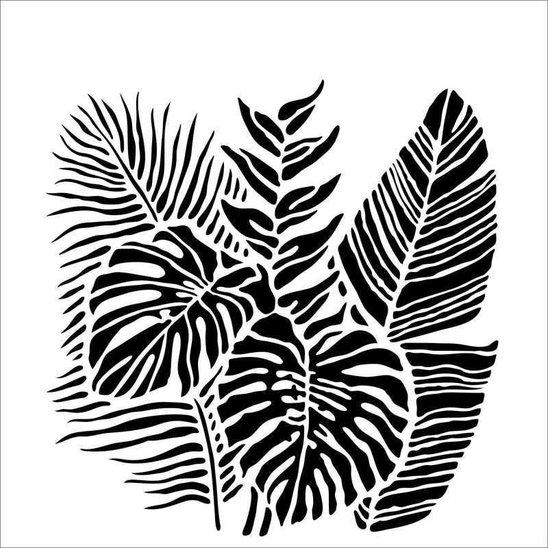 The Crafters Workshop 6x6 Stencil Tropical Fronds-1