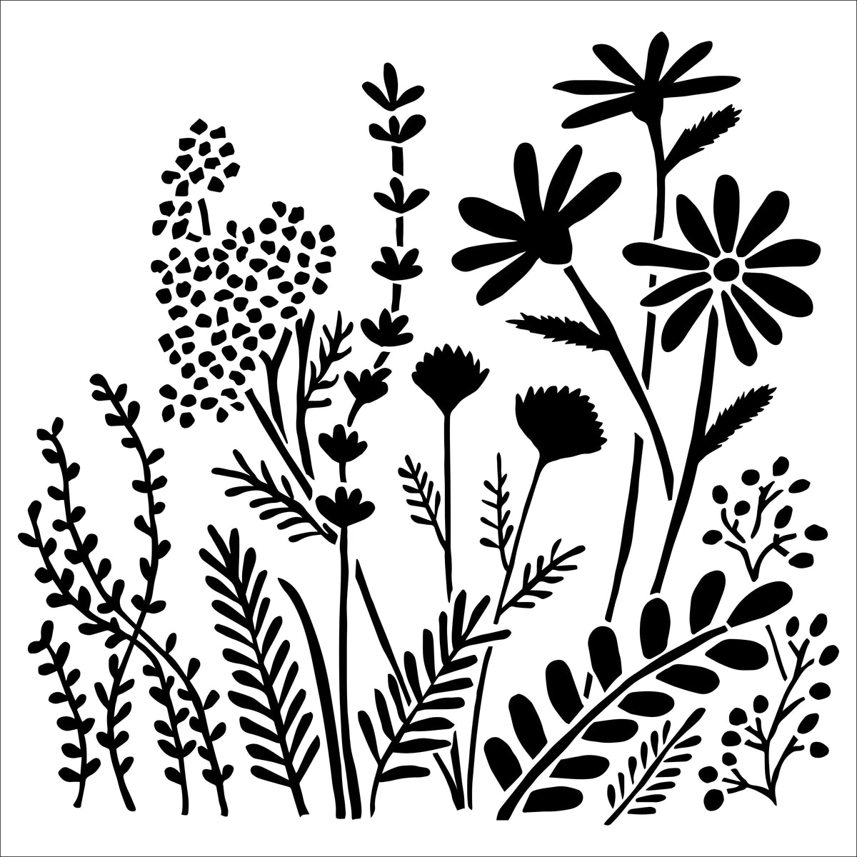 The Crafters Workshop 6x6 Stencil Summer Meadow-1