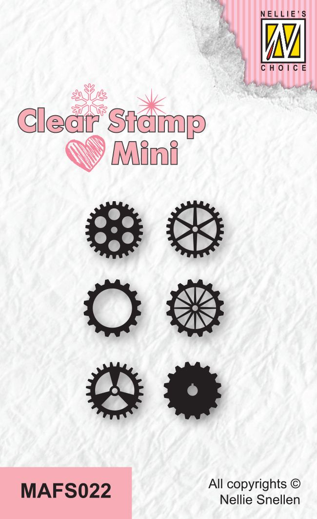 Nellie's Choice Clear Stamp Mini - Cogwheels-1