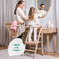 Toddler Tower: Foldable Step Stool for Toddlers - Beige-6