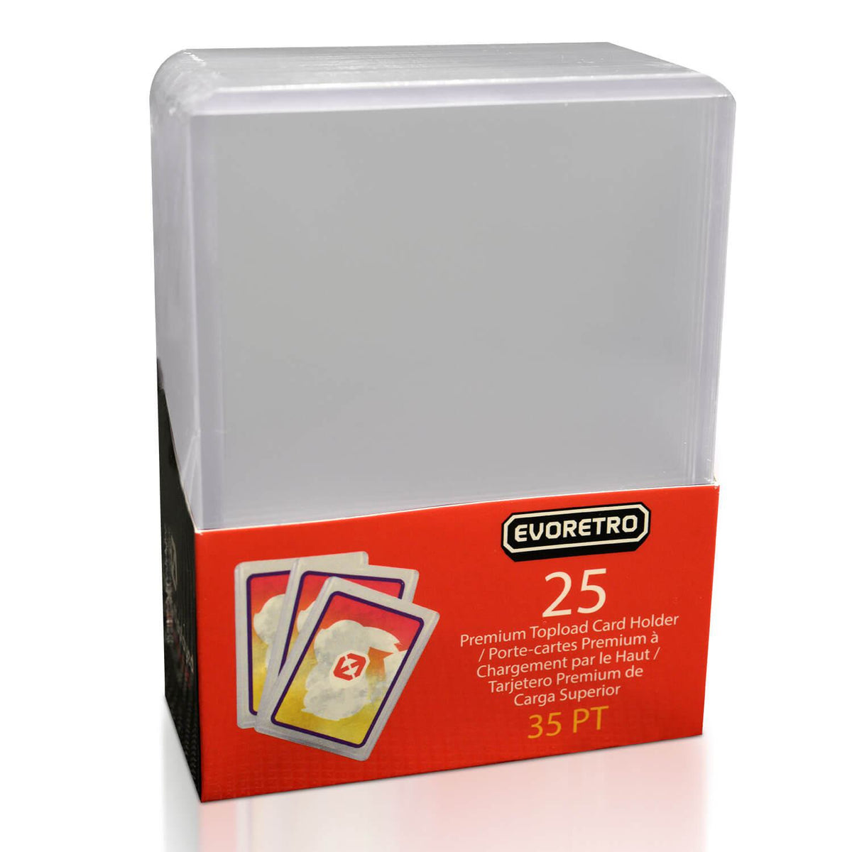 25 EVORETRO Toploader 35pt/55pt/75pt/100pt/180pt – Pack of 25 for Trading Cards-1
