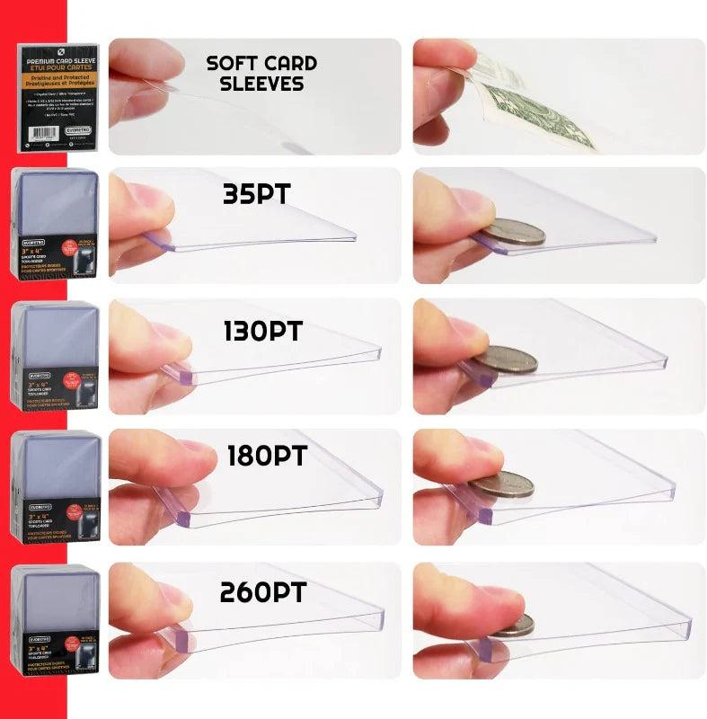 25 EVORETRO Toploader 35pt/55pt/75pt/100pt/180pt – Pack of 25 for Trading Cards-3