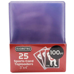 25 EVORETRO Toploader 35pt/55pt/75pt/100pt/180pt – Pack of 25 for Trading Cards-12