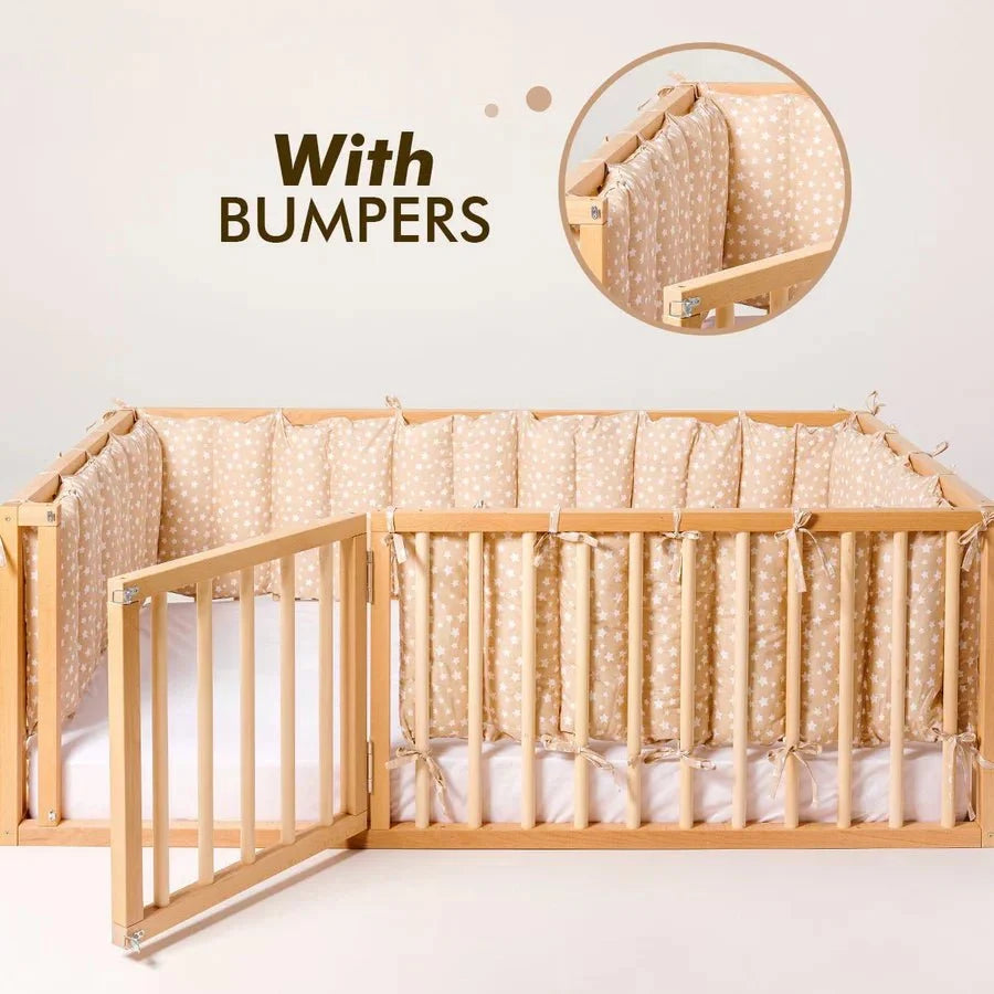 Twin Size Bed Frame for Toddlers with Fence-8
