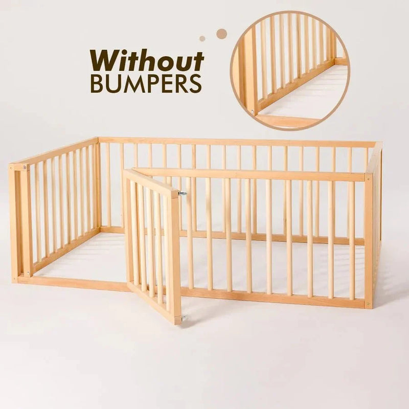 Twin Size Bed Frame for Toddlers with Fence-9