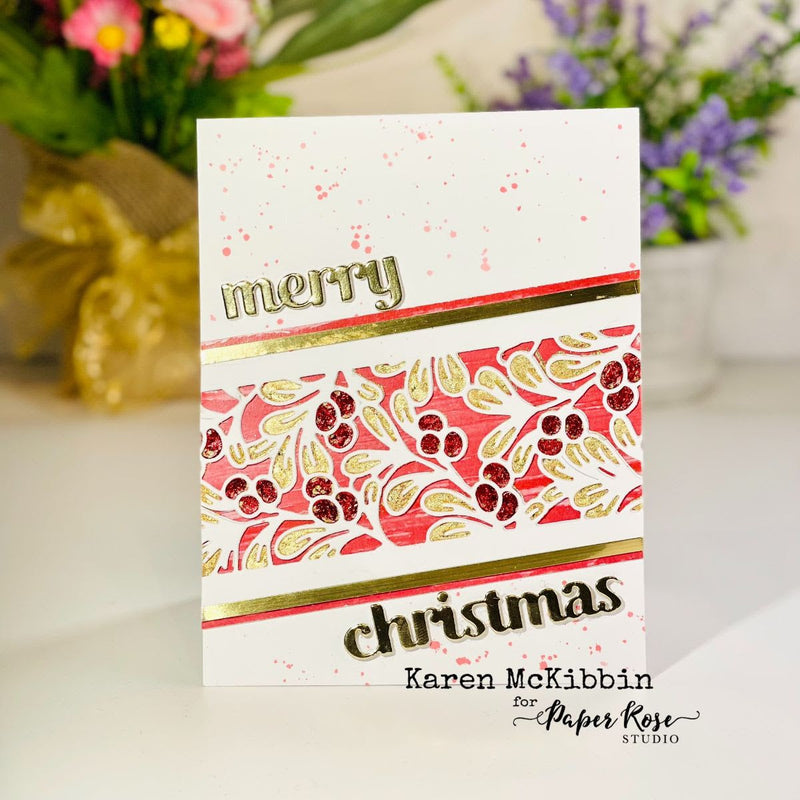 Matrice de découpe métal Bords Poinsettia Noël 30159-6