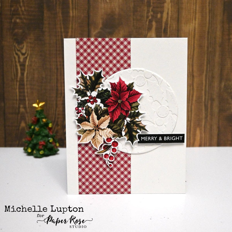 Bloc de papiers décoratifs Holly de Noël à découper 35166-3