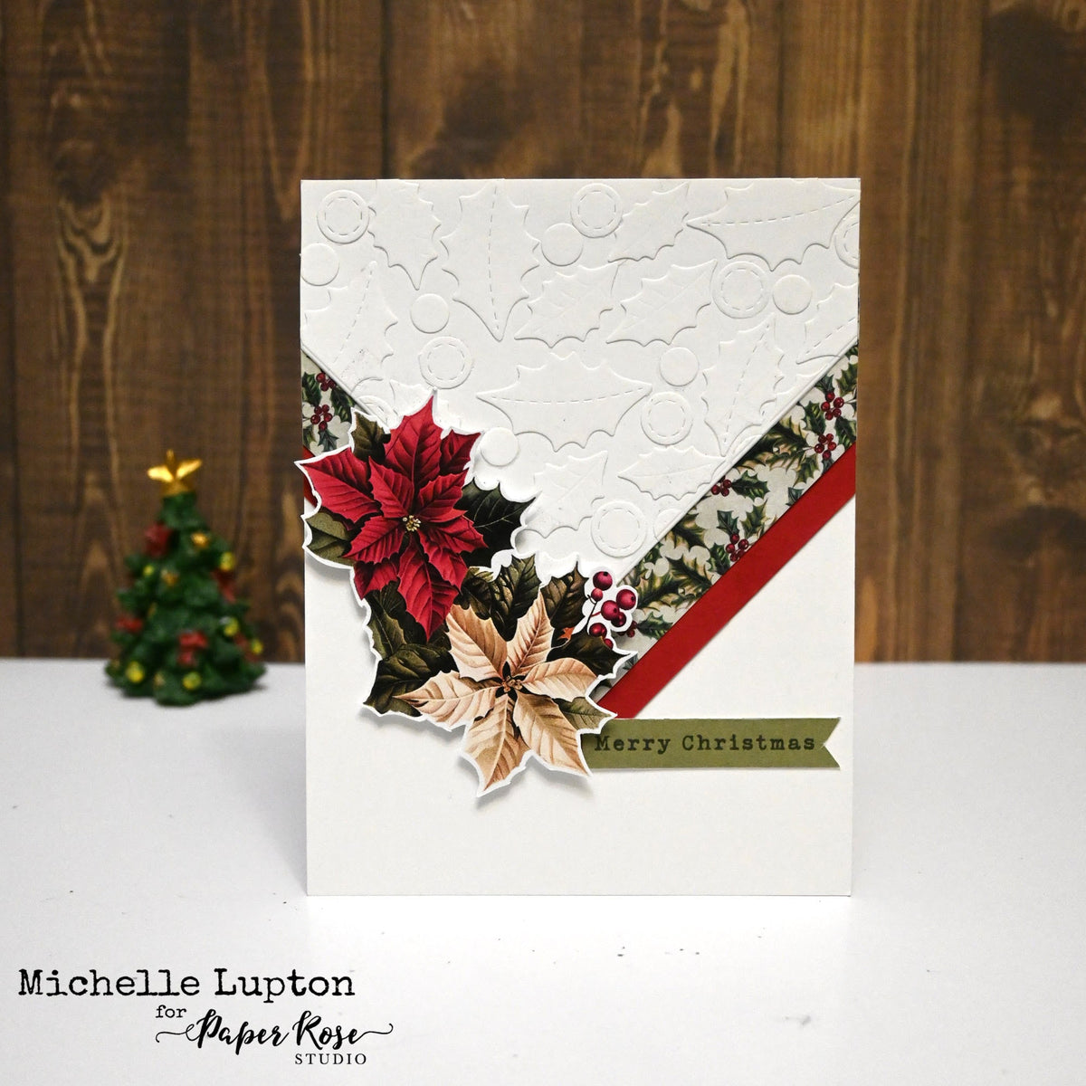 Bloc de papiers décoratifs Holly de Noël à découper 35166-2