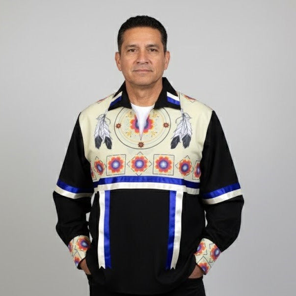 Ribbon Shirt with feathers-1