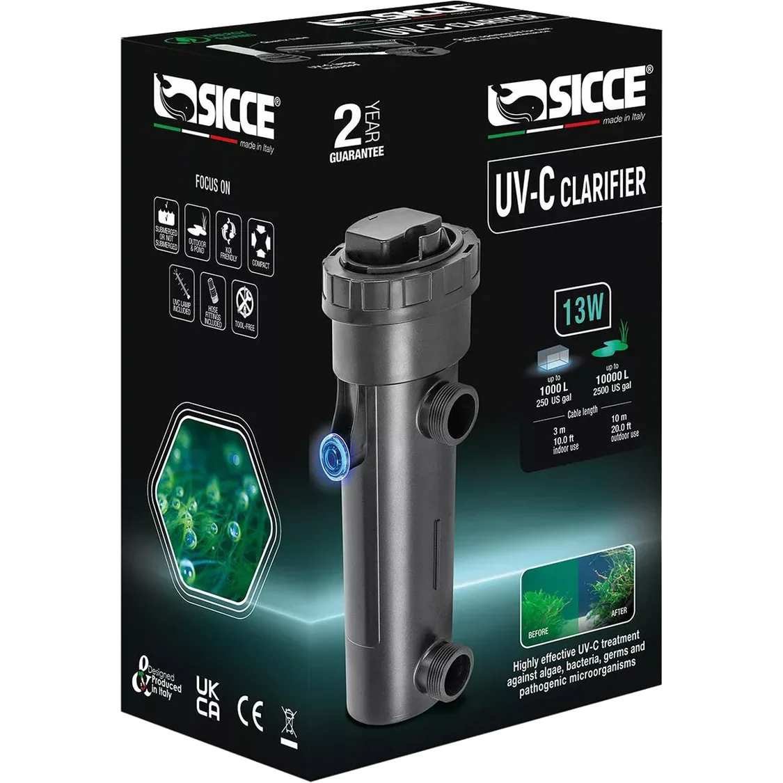 Sicce UV-C Clarifier UV Sterilizer - 13w-1