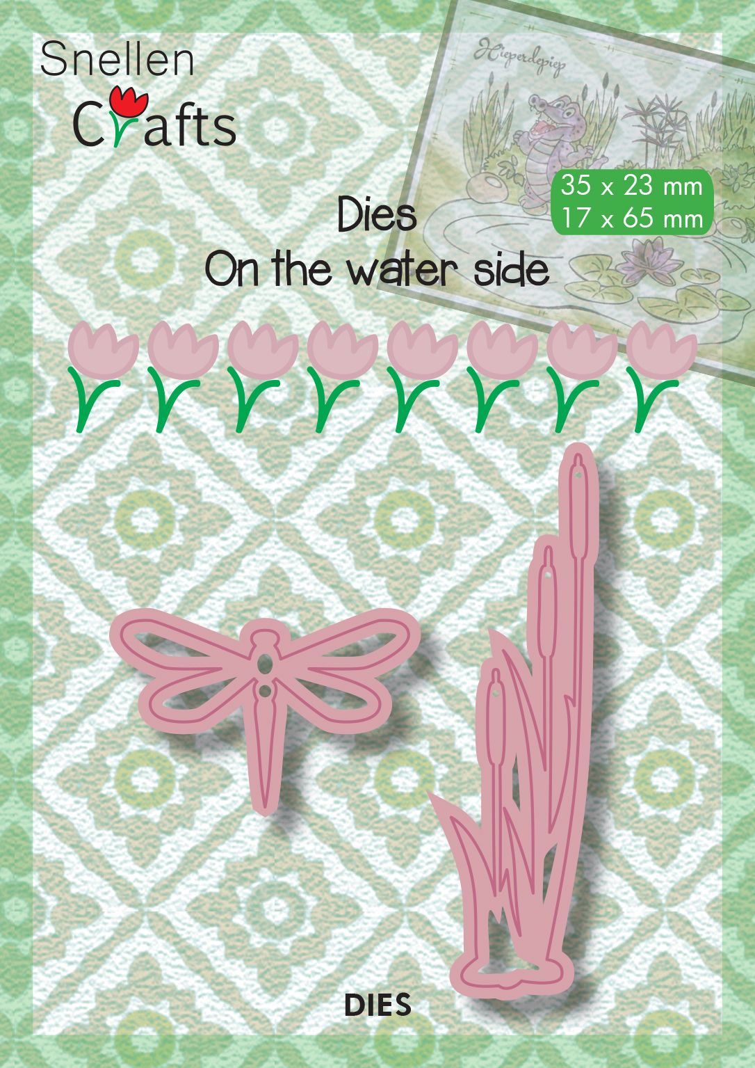 Nellie's Choice Die - On The Waterside Series - Dragonfly & Bulrushes-1
