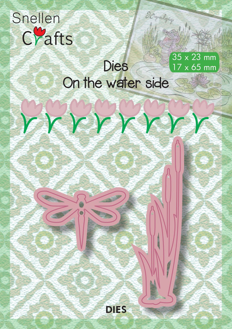 Nellie's Choice Die - On The Waterside Series - Dragonfly & Bulrushes-1