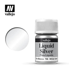 Vallejo 70796 Liquid Silver (Alcohol Based) White Gold 35ml NIB-1