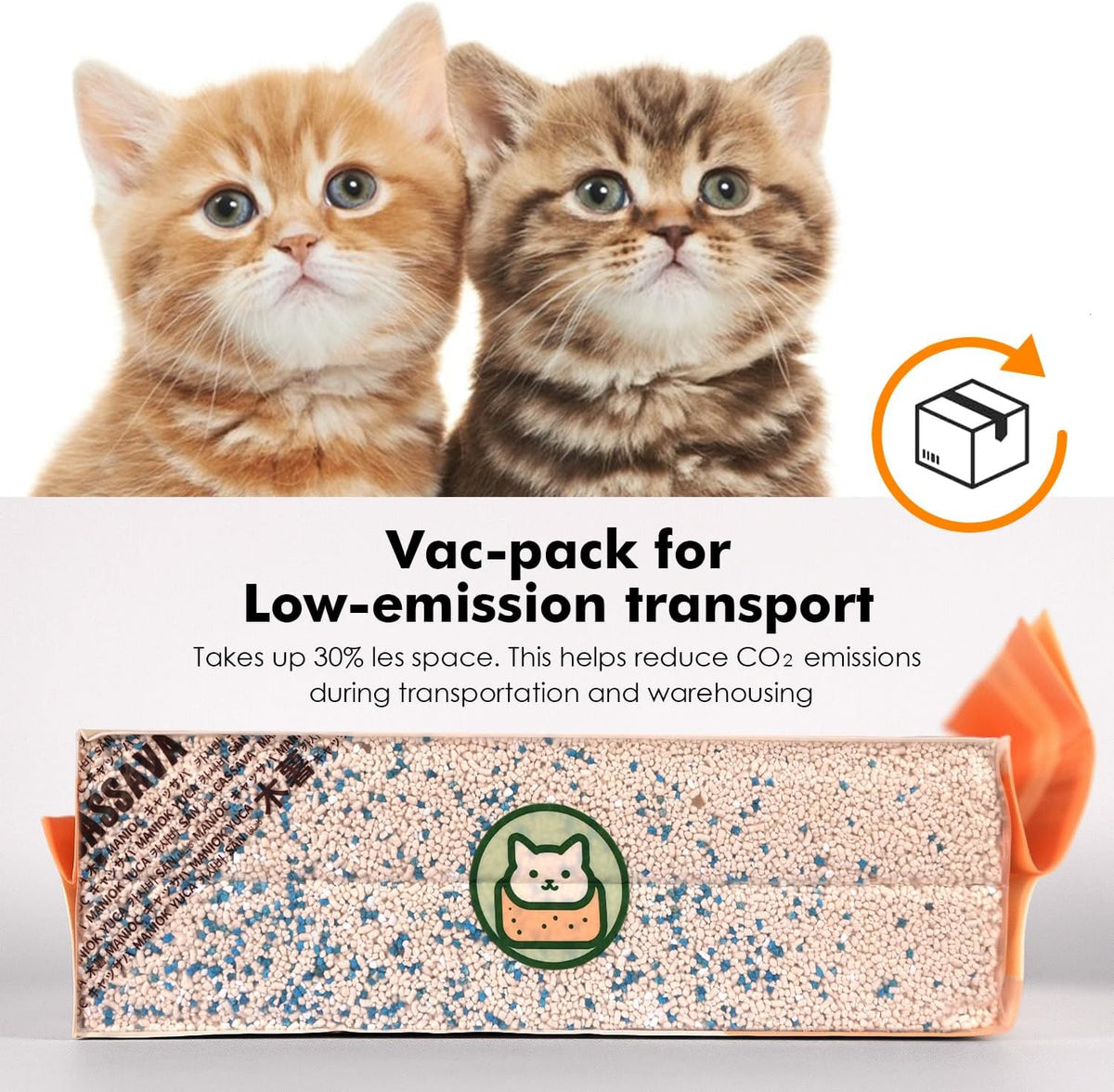 Natural Cassava Low-Dust Cat Litter Cubic Pack-8