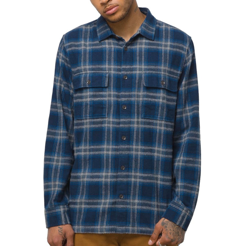 Vans 'Straight Hem' L/S Shirt - Plaid Blue-1