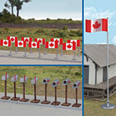 Walthers SceneMaster Flags (11) and Mailboxes (8)-1