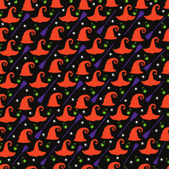 Spooky Halloween Witch Hat Pattern 2 Adhesive Vinyl-1