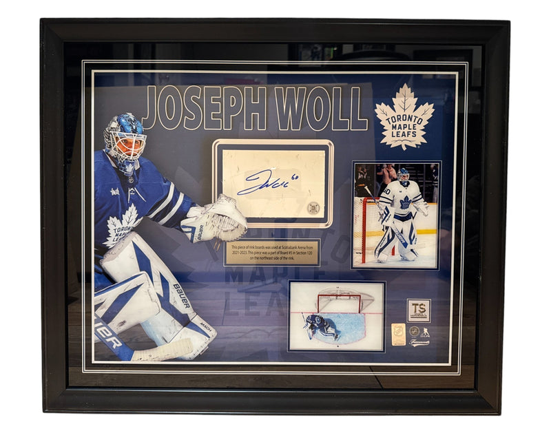 Joseph Woll Autographed Toronto Maple Leafs Framed Game-Used Board Piece-1
