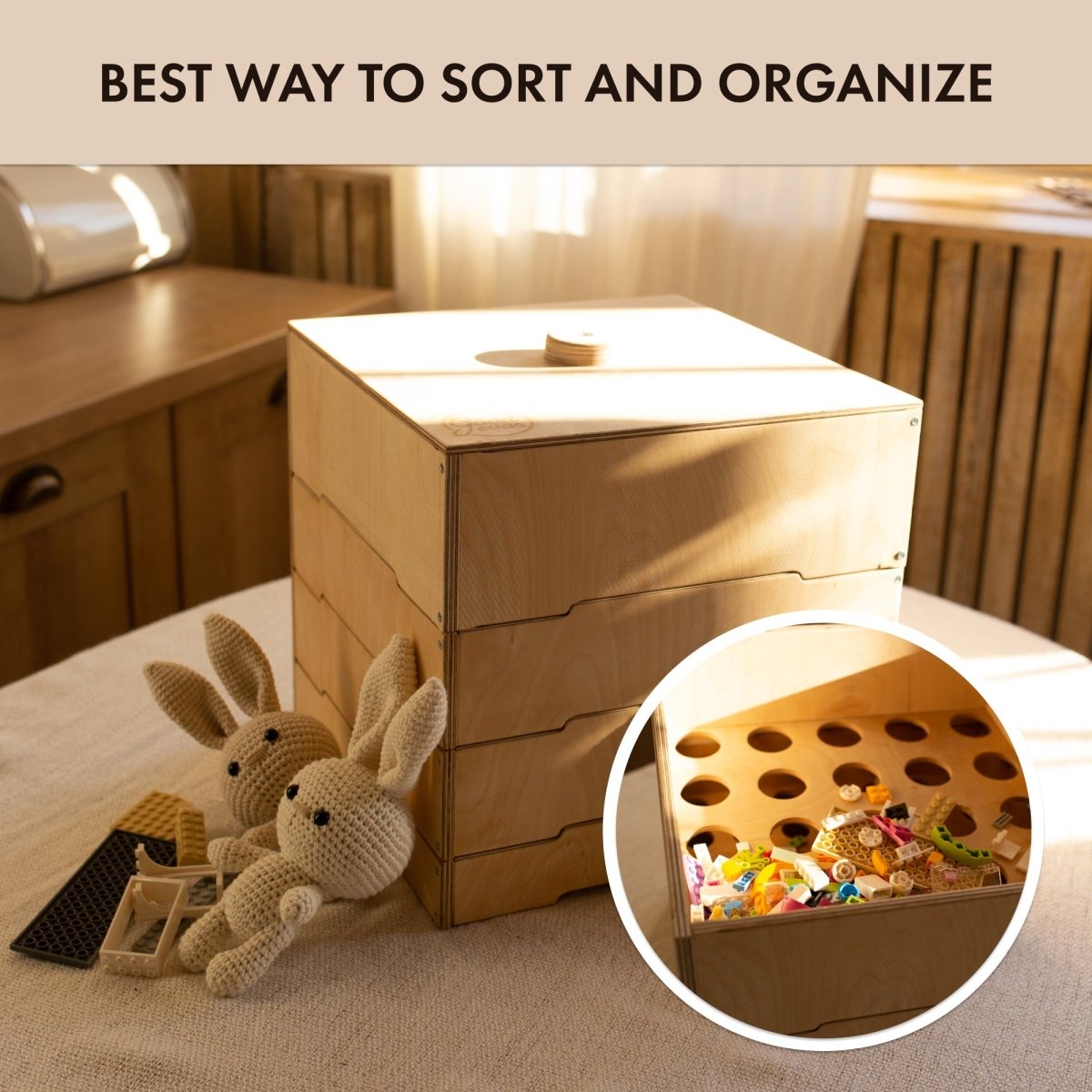 Wooden storage/sorter for constructor-7