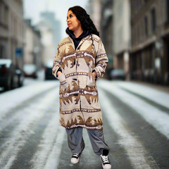 Long Coat (wool) No Hood (Beige)-3