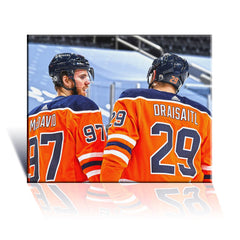 Connor McDavid and Leon Draisaitl Edmonton NHL Display (16x20)-1