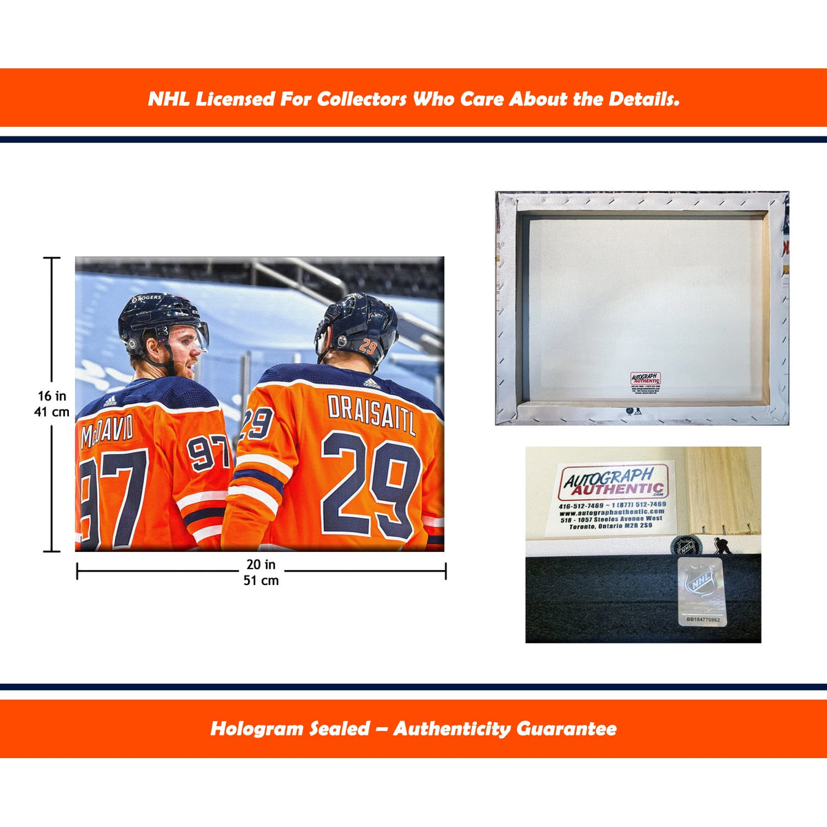 Connor McDavid and Leon Draisaitl Edmonton NHL Display (16x20)-5