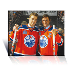 Wayne Gretzky and Connor McDavid Edmonton NHL Canvas (16x20)-1