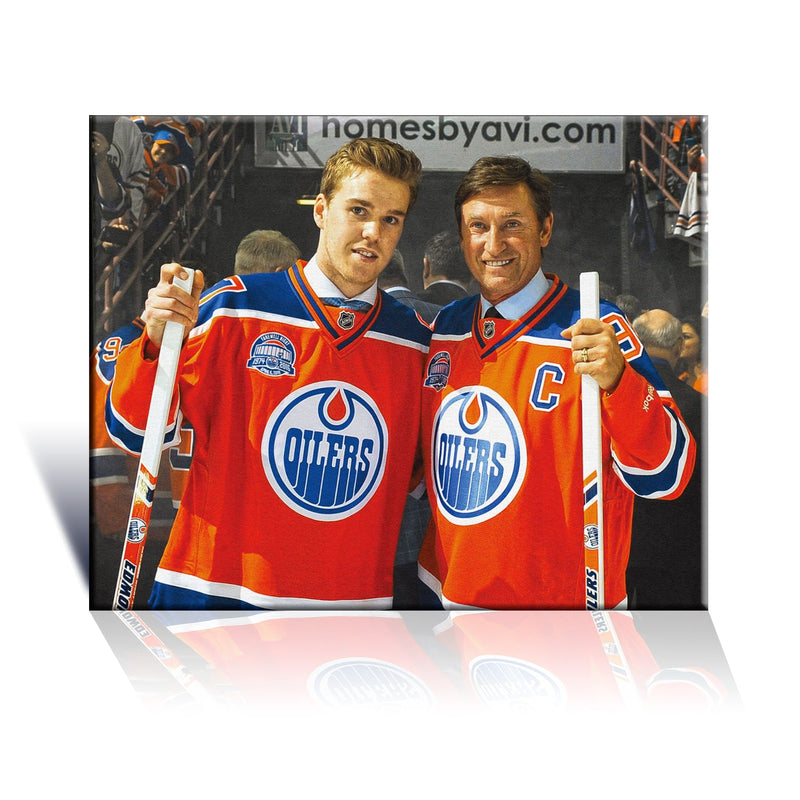 Wayne Gretzky and Connor McDavid Edmonton NHL Canvas (16x20)-1