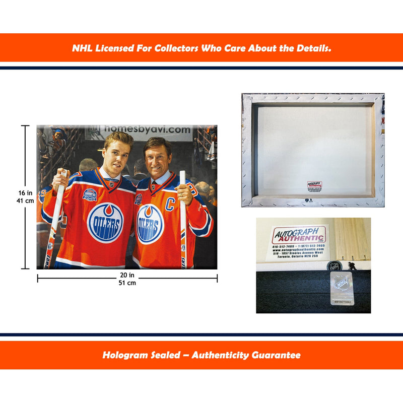 Wayne Gretzky and Connor McDavid Edmonton NHL Canvas (16x20)-5