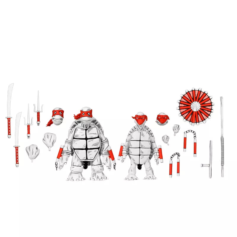 NECA Teenage Mutant Ninja Turtles Black and White First Turtles 7" Action Figures - 2pk-2