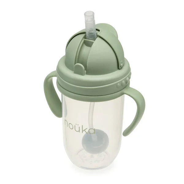 Non-Spill Weighted Straw Cup 9 oz | noüka | Moss-1