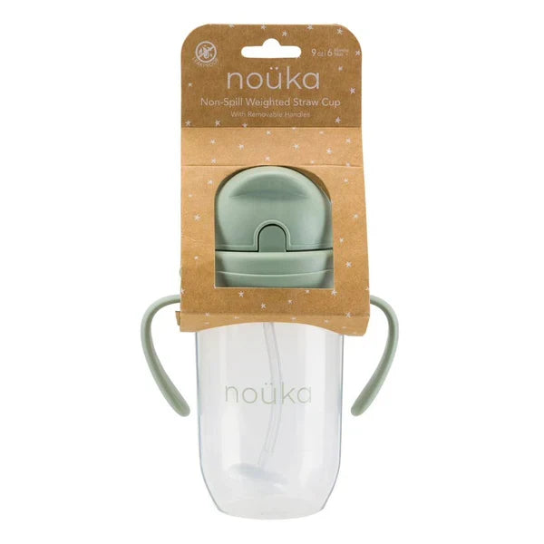Non-Spill Weighted Straw Cup 9 oz | noüka | Moss-4