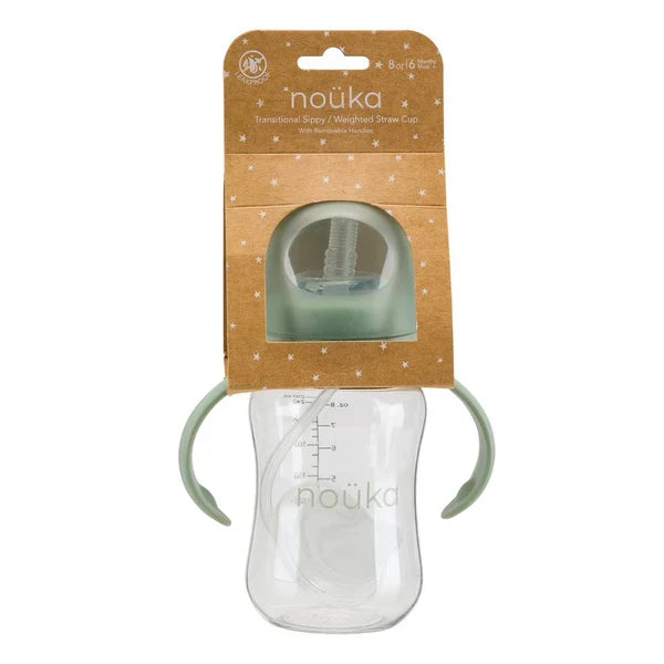 Transitional Sippy/Weighted Straw Cup | noüka | Moss-5