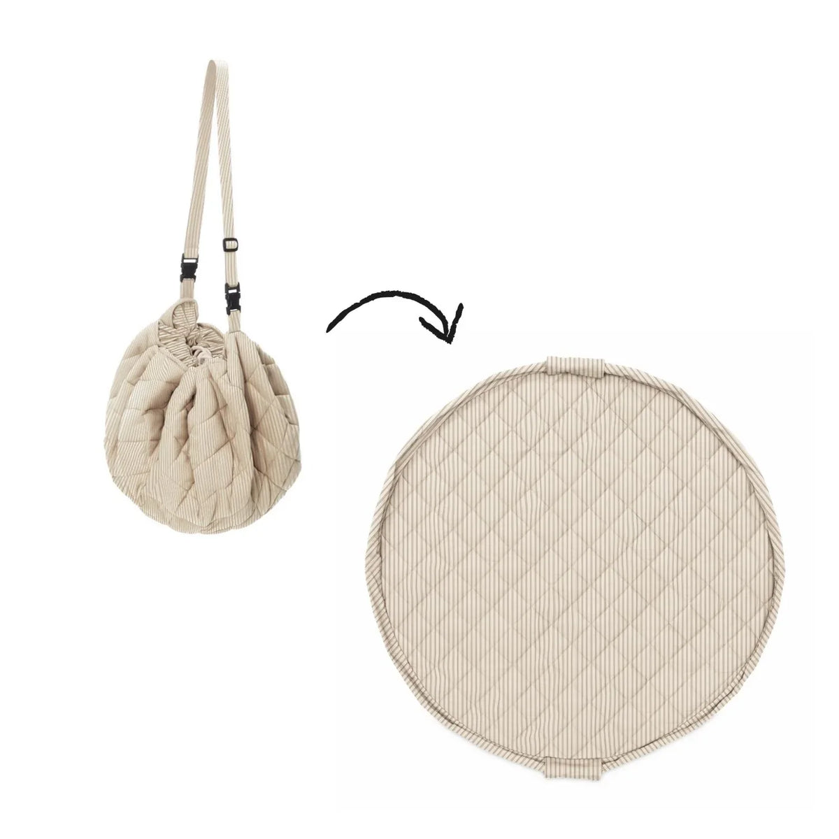 Organic Soft Babymat & Bag | Blue Stripes | play&go-11