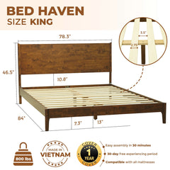 Estructura de Cama de Madera Maciza Haven-10