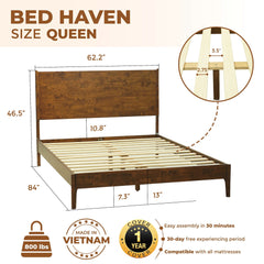 Estructura de Cama de Madera Maciza Haven-9