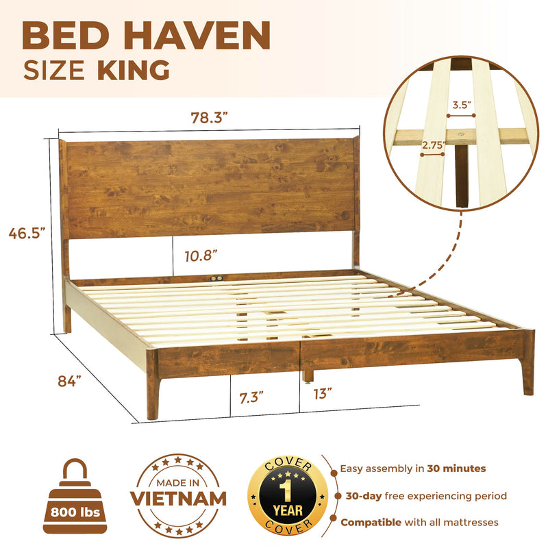 Estructura de Cama de Madera Maciza Haven-21